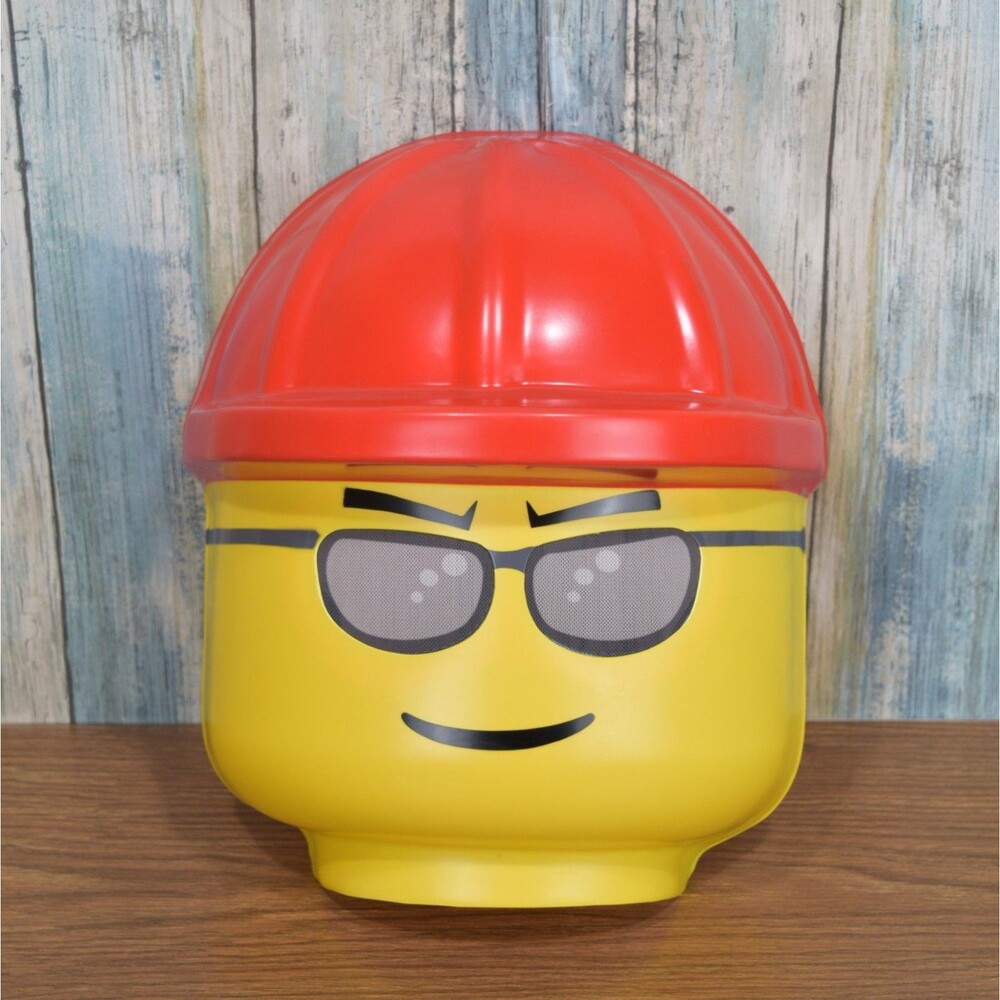 LEGO Construction Worker Minifigure Head Mask Halloween Costume Disguise READ